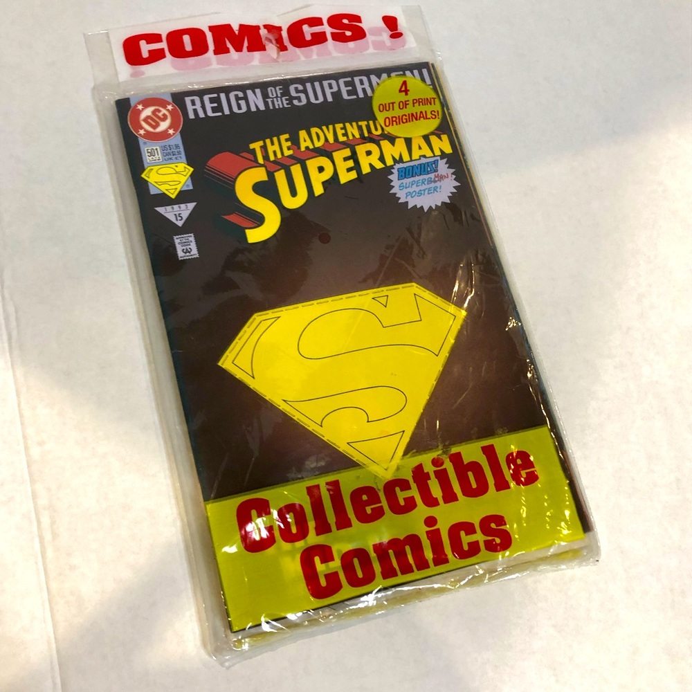 4 out of print originals collectible Superman comics sealed mystery pack